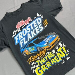 Kellogg's Frosted Flakes Black Graphic Racing Tee Unisex Size M